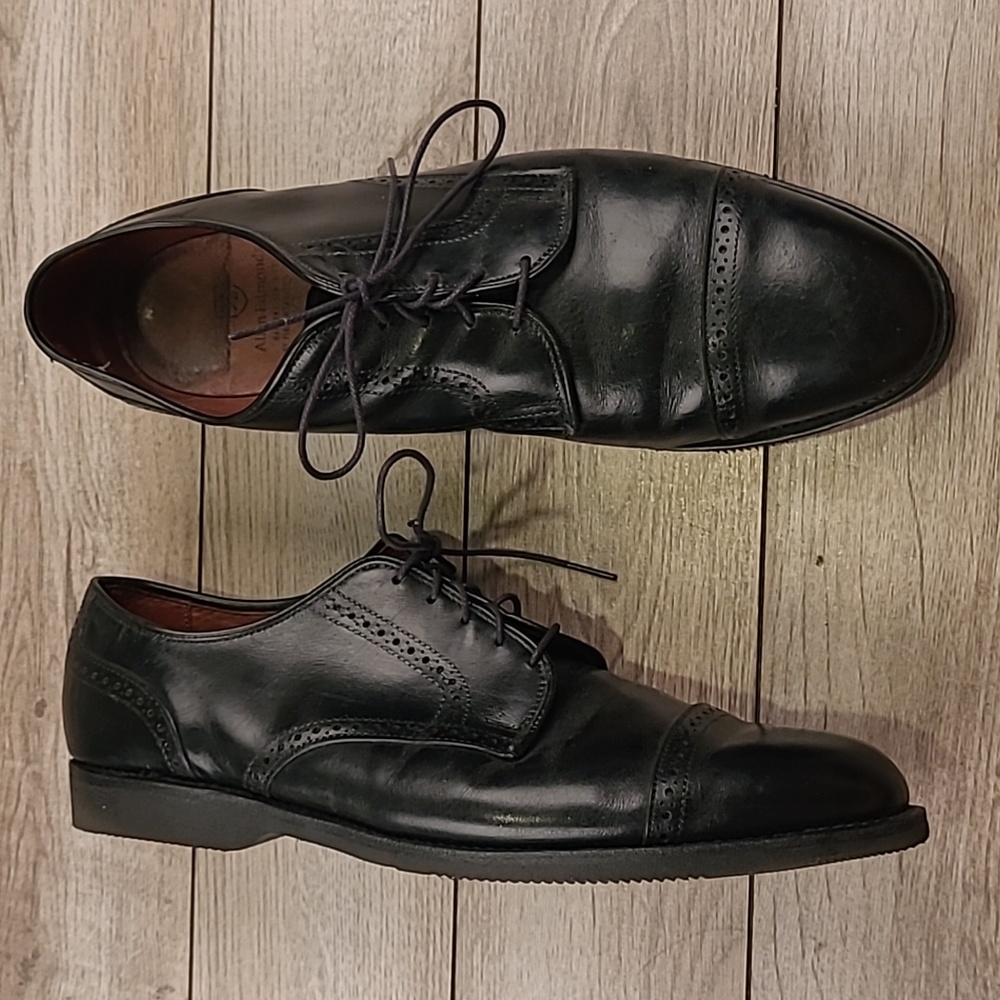 ALLEN EDMONDS Benton Black Leather Sz 13‎ A Mens Cap Toe Dress Shoes